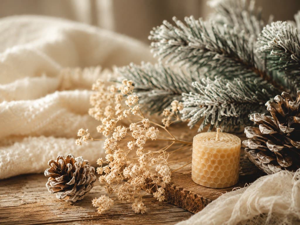 Coffret d’hiver — bougie en cire d’abeille et ambiance cocooning
